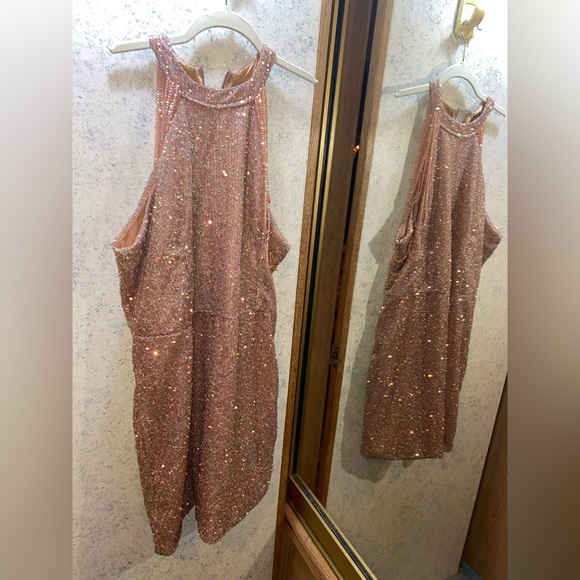 Sequin Beaded Mini Dress-L-XL - Picture 3 of 6